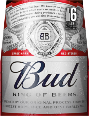 Bud sixpack met flesjes van 25cl